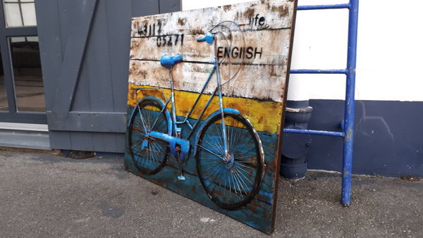Metallbild "Drahtesel" Fahrrad Bike 3D Effekt Wandbild Kunst