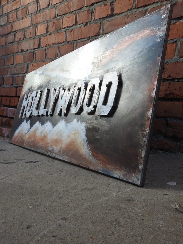 Metallbild "Hollywood" 3D Wandbild U.S.A Kunst