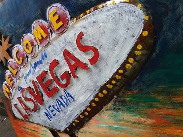 Metallbild "Welcome to Las Vegas"3D Wandbild Kunst