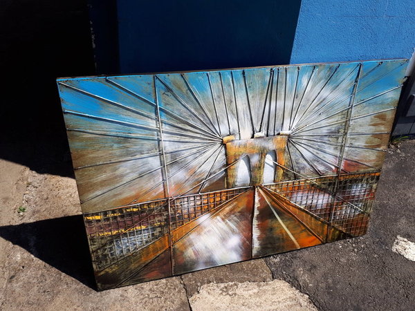 Metallbild "Brooklyn Bridge" New York U.S.A Brücke 3D Wandbild