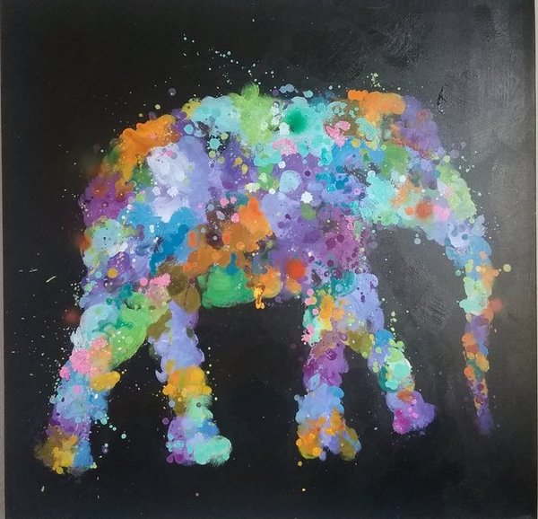 Acrylgemälde "Elefant" Wandbild Leinwand Kunst
