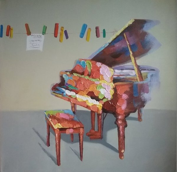Acrylgemälde "Klavier" Wandbild Leinwand Kunst